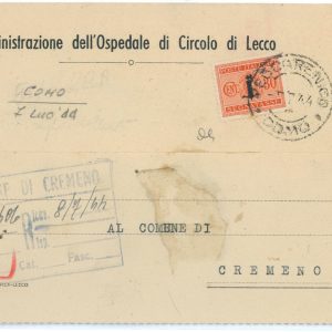 P2456 - ITALIA RSI , ST 64 USATO ISOLATO COME FRANCOBOLLO NORMALE 8.7.1944