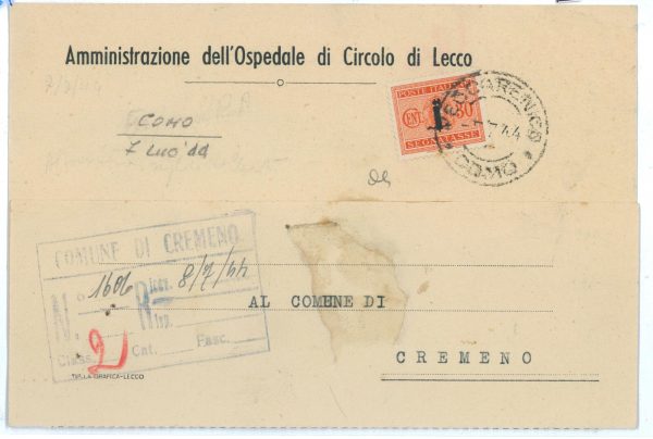 P2456 - ITALIA RSI , ST 64 USATO ISOLATO COME FRANCOBOLLO NORMALE 8.7.1944