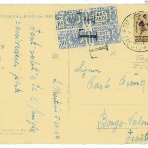 P2453 - ITALIA RSI , 7.10.1944 , AFFRANCATA PER DIFETTO DI 0,20, TASSSATA