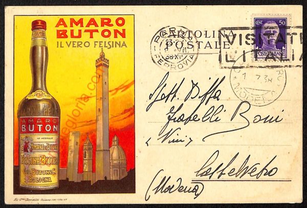 ae2608 - CARTOLINA  D'EPOCA - Bologna Città - Amaro BUTON