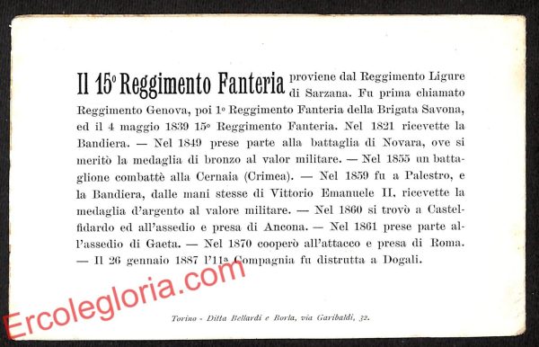 ah5936 - CARTOLINA  D'EPOCA - Pavia Città - 15° Reggimento Fanteria - immagine 2