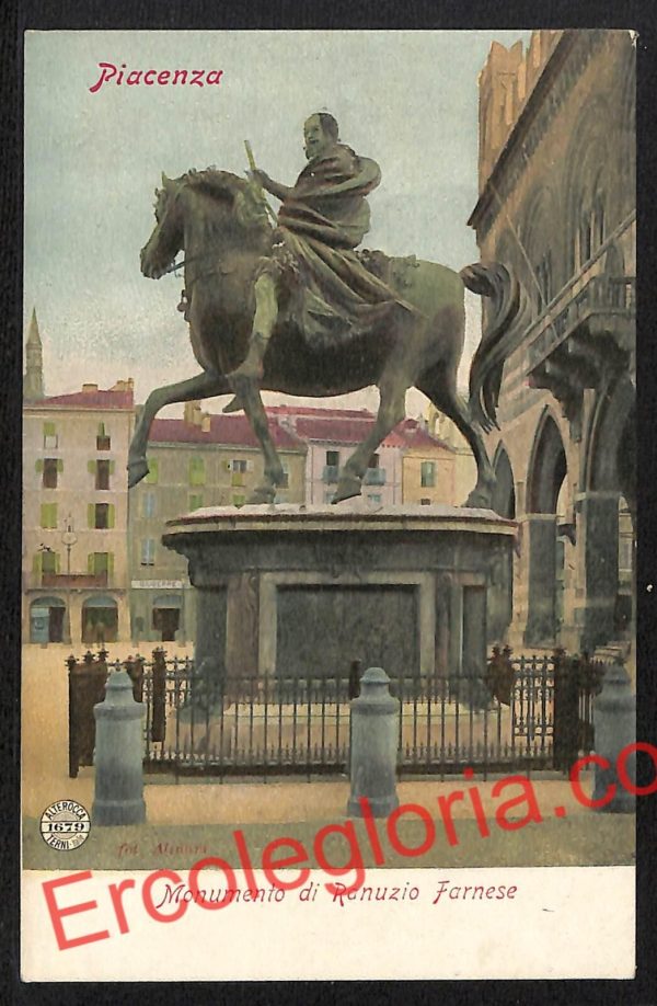 ah7397 - CARTOLINA D'EPOCA - Piacenza Città - Monumento di Ranuzio Farnese