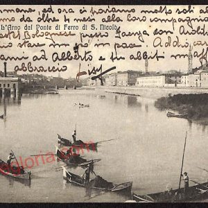 ae6392 - CARTOLINA D'EPOCA -  Firenze - L' Arno del Ponte di Ferro di S. Nicolò