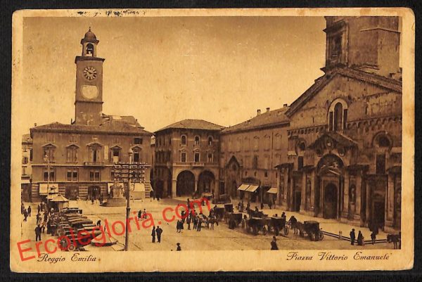 ah9679 - CARTOLINA D'EPOCA - Reggio Emilia Città - Piazza Vittorio Emanuele