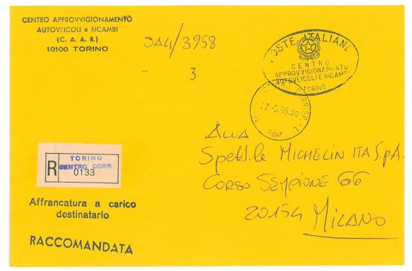 P4266 - ITALIA  1985 IN FRANCHIGIA DA TORINO, TASSATA IN ARRIVO
