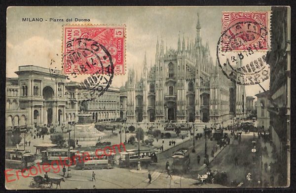 ag9092 - CARTOLINA D'EPOCA - Milano Città - Piazza del Duomo