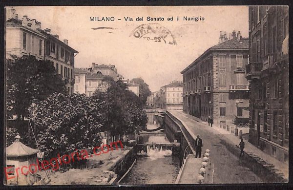 ag9095 - CARTOLINA D'EPOCA - Milano Città - Via del Senato ed il Naviglio