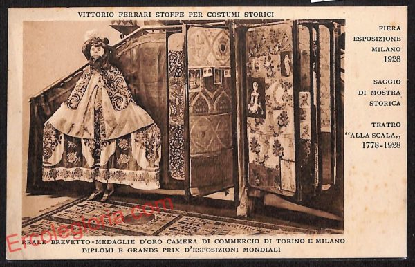 ag9098 - CARTOLINA D'EPOCA - Milano -Vittorio Ferrari Stoffe per Costumi Storici