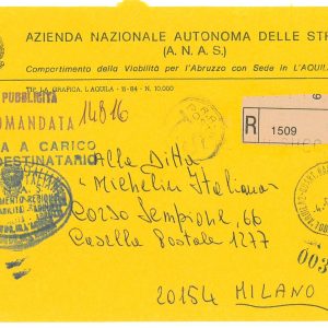 P4267 - ITALIA  1985 IN FRANCHIGIA DA L'AQUILA , TASSATA IN ARRIVO