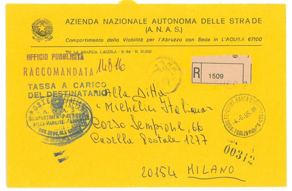P4267 - ITALIA  1985 IN FRANCHIGIA DA L'AQUILA , TASSATA IN ARRIVO
