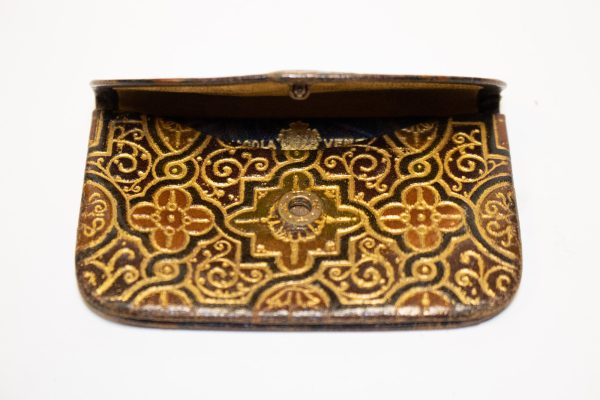 NA0184 - Portamonete In Pelle Con Decorazioni Realizzato A Mano - immagine 3