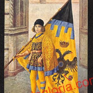 ai5492- CARTOLINA D'EPOCA - I 17 Paggi delle Storiche Contrade di Siena : Aquila