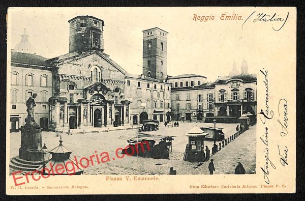 ah9706 - CARTOLINA D'EPOCA - Reggio Emilia Città - Piazza Vittorio Emanuele