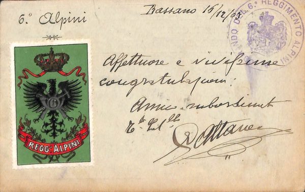 ac6804 - CARTOLINA D'EPOCA - REGGIMENTALI - Alpini