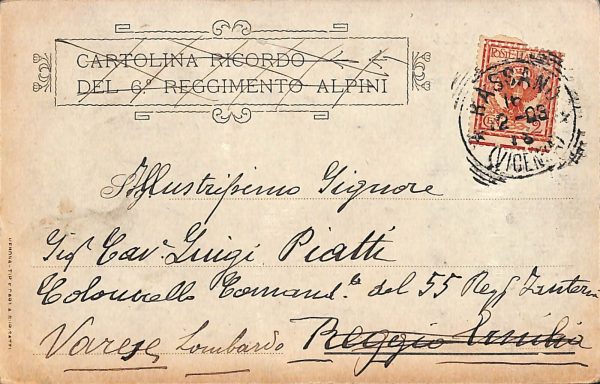 ac6804 - CARTOLINA D'EPOCA - REGGIMENTALI - Alpini - immagine 2