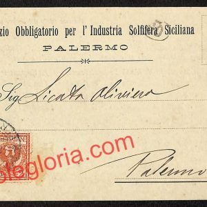 ah5079 - STORIA POSTALE - Palermo Città - Consorzio Solfifero