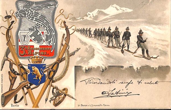 ac6833 - CARTOLINA D'EPOCA - REGGIMENTALI - Alpini   1909