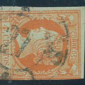 P3288 - SPAIN 1860-61 , EDIFIL 52 USED RUEDA DE CARRETA 27