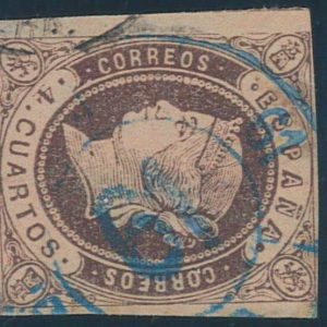 P3288 H - SPAIN , EDIFIL NR. 58 R.C. 61 IN BLUE (SMALL THIN)