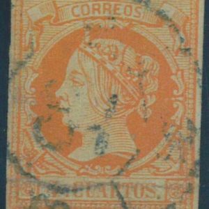 P3288 H - SPAIN , EDIFIL NR 52 RC 31 IN BLUE/BLACK INK, FAULTY