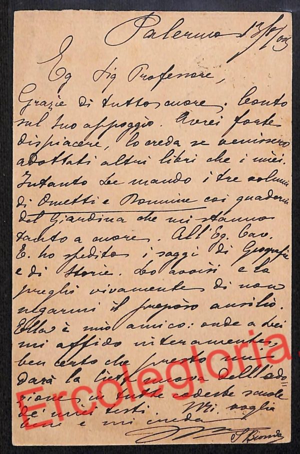 ah5090 - STORIA POSTALE - Palermo Città - Casa Editrice Salvatore Biondo - immagine 2