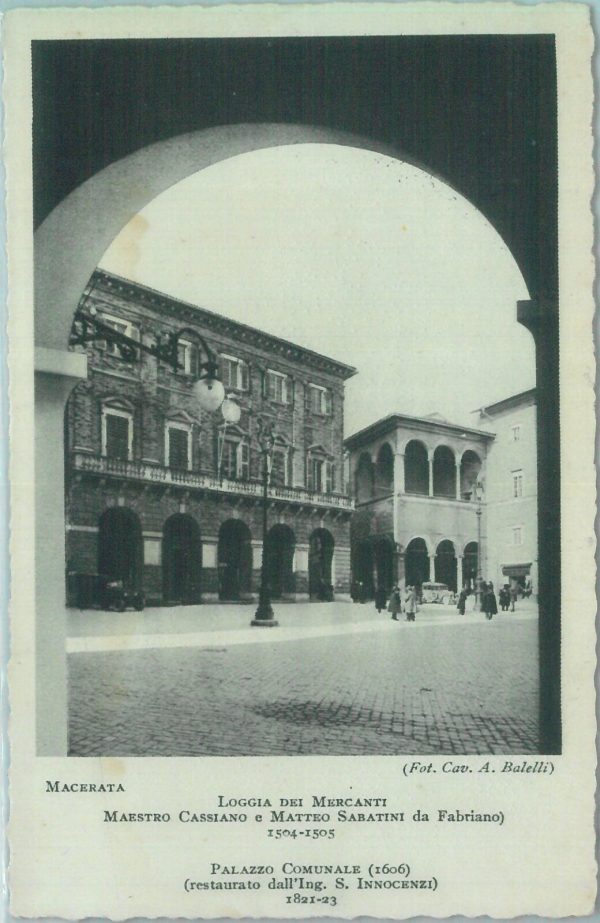 85520 - CARTOLINA d'Epoca: MACERATA città -  LOGGIA DEI MERCANTI