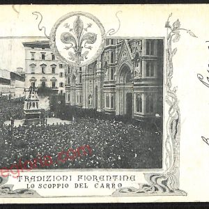 ae6499 - CARTOLINA D'EPOCA - Firenze- Tradizioni Fiorentina lo Scoppio del Carro