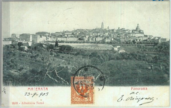 85532 - CARTOLINA d'Epoca: MACERATA città -  PANORAMA  1903
