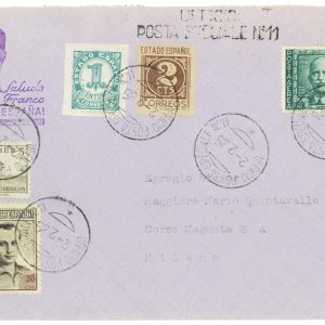 P4273 - ITALIA / SPAGNA GUERRA CIVILE SPAGNOLA. AFFRANCATURA MISTA SPAGNA ITALIA
