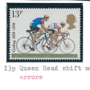 P3302 C - GREAT BRITAIN , VARIETIES , SG 1070, QUEEN’S HEAD SHIFTED DOWN, NICE!!