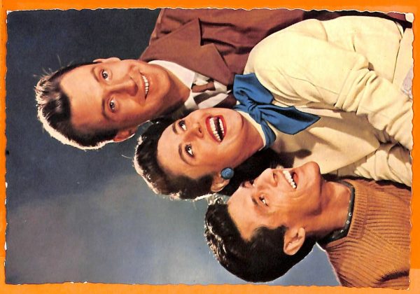 AA8619VINTAGE POSTCARD ACTORI: PETER ALEXANDER-CATERINA VALENTE-SILVIO FRANCESCO