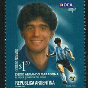 FOOTBALL Calcio - ARGENTINA: MARADONA !!  Francobollo Privato 2002