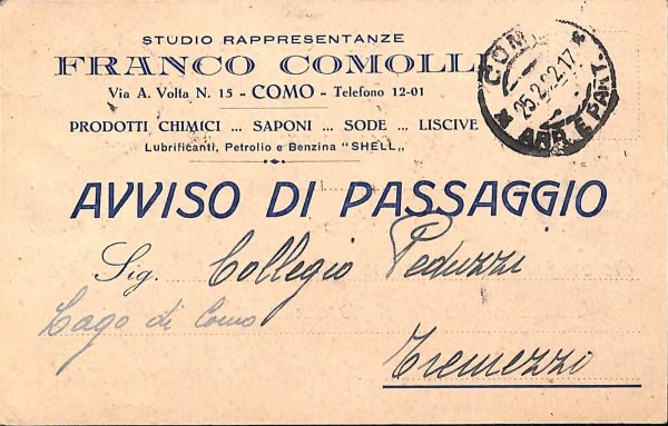 ab6096 - CARTOLINA  D'EPOCA - Como Città : FRANCO COMOLLI