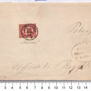 P0812 - ITALIA Regno - Storia Postale - Sassone Servizzi # 5 100L. su BUSTA 1878