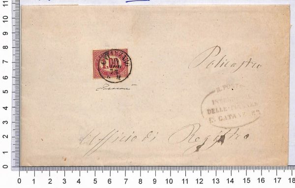 P0812 - ITALIA Regno - Storia Postale - Sassone Servizzi # 5 100L. su BUSTA 1878