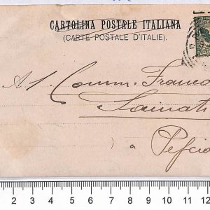 P0814 - ITALIA Regno - Storia Postale - 5 cent FLOREALE - VARIETA' su cartolina
