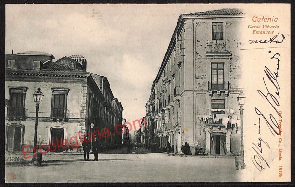 ae4675 - CARTOLINA D'EPOCA - Catania Città - Corso Vittorio Emanuele