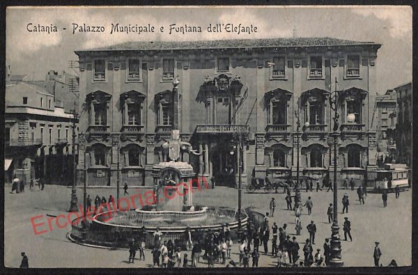 ae4680 - CARTOLINA D'EPOCA - Catania Città - Palazzo Municipale  1909