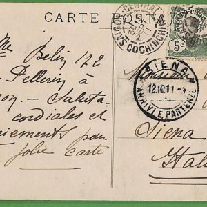 ad6477 -  INDOCHINE - Postal History - POSTCARD from SAIGON to ITALY Siena 1911