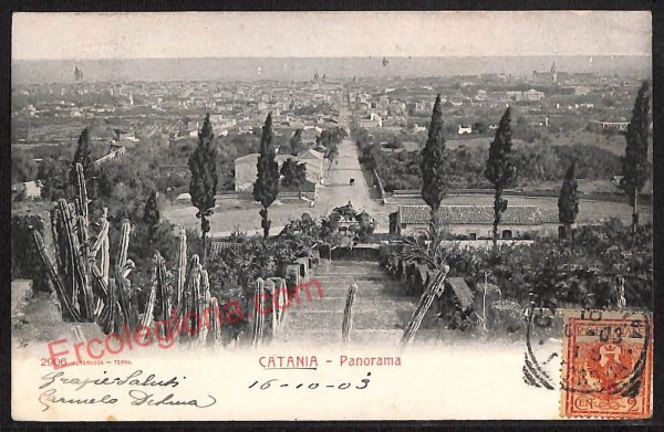 ae4708 - CARTOLINA D'EPOCA - Catania Città - Panorama  1903