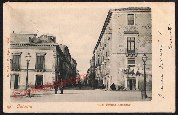 ae4709 - CARTOLINA D'EPOCA - Catania Città - Corso Vittorio Emanuele  1901