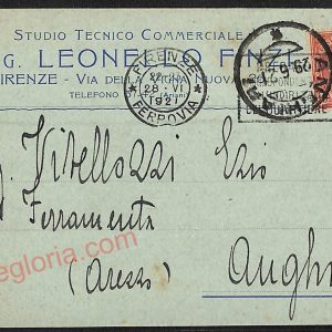 ae6542 - CARTOLINA D'EPOCA - Firenze Città - Rag. Leonello Finzi  1921