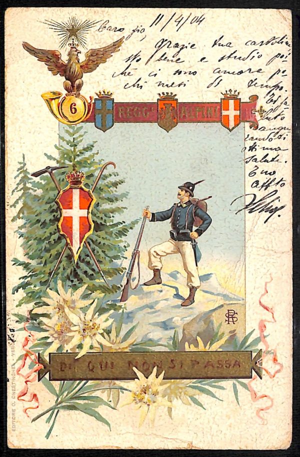 ac6855 - CARTOLINA D'EPOCA - REGGIMENTALI - Alpini  1904