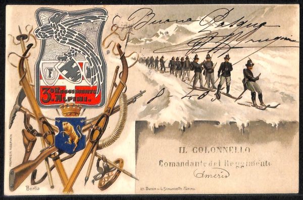 ac6867 - CARTOLINA D'EPOCA - REGGIMENTALI  -  Alpini  1903