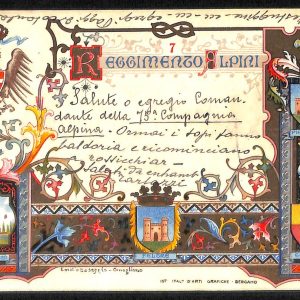 ac6869 - CARTOLINA D'EPOCA - REGGIMENTALI  -  Alpini  1910