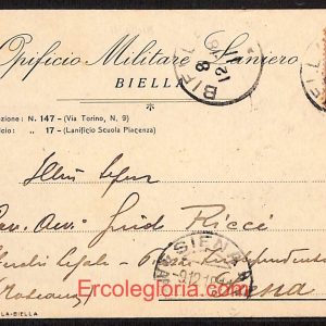 ae1777 - CARTOLINA  D'EPOCA - Biella Città - Opificio Militare Laniero