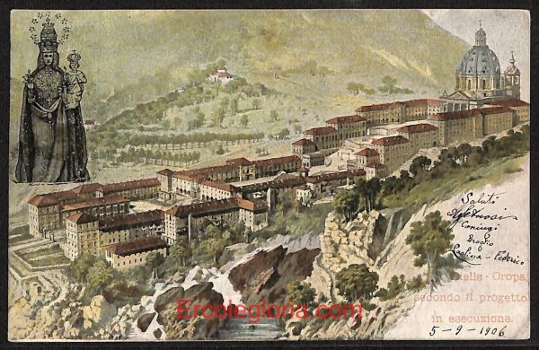 ae1779 - CARTOLINA  D'EPOCA - Biella - Oropa, secondo il progetto in esecuzione