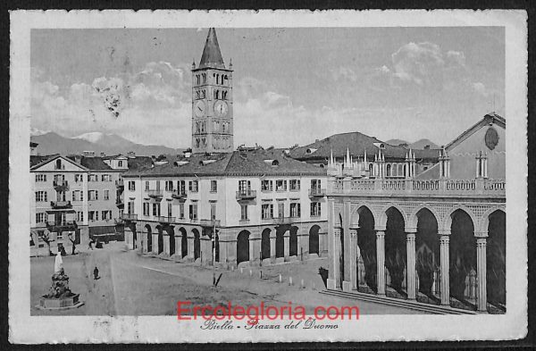 ae1780 - CARTOLINA  D'EPOCA - Biella Città - Piazza del Duomo  1915