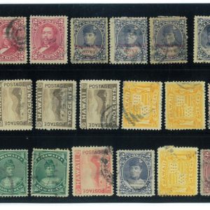 P3902 - USA ,  HAWAII , STOCK CARD, WITH 21 USED STAMP (12 DIFFERENT ONES)