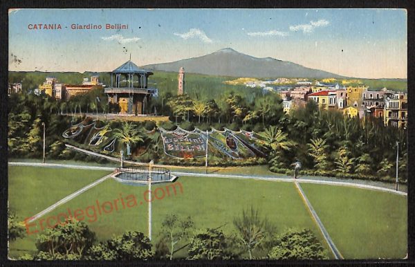 ae4746 - CARTOLINA D'EPOCA - Catania Città - Giardino Bellini  1917